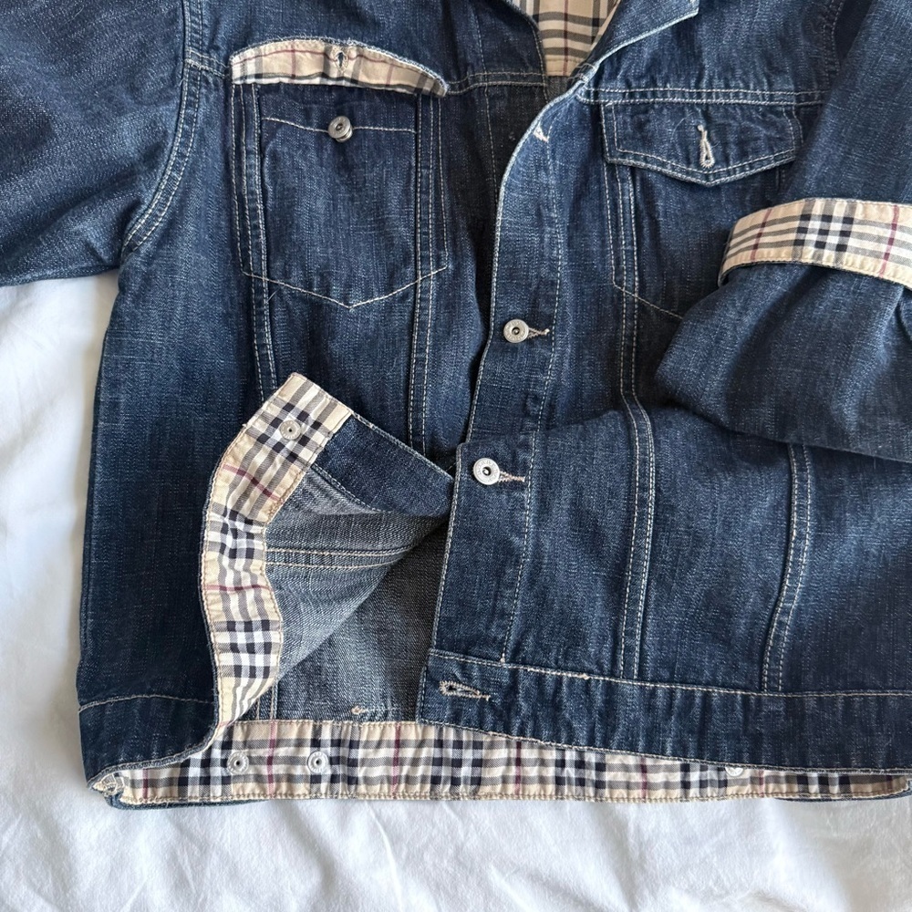 Burberry kid Vest denim jean Jacket 12T blue (one button missing) - Picture 5 of 7